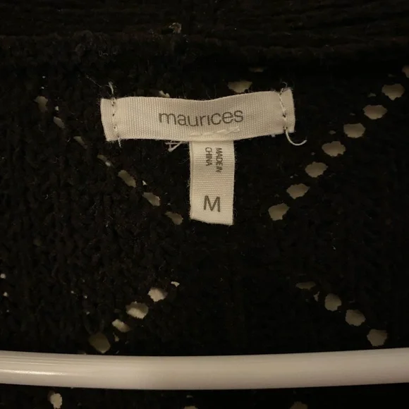 Maurices Black Open Knit Cardigan - Picture 3 of 3